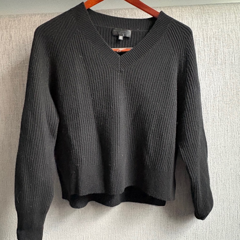 Black Cashere V Neck